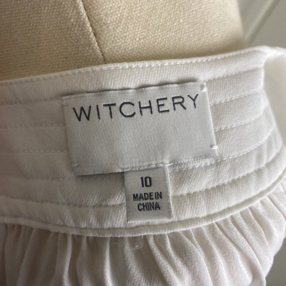 Witchery Size 10 Women's Top Blouse White Relaxed Long Sleeve - Picture 11 of 11